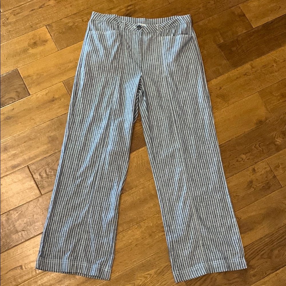 Sundance Blue and White Wide Leg Pants